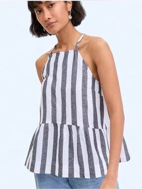 On 34th Women's Apron-Neck Sleeveless Peplum Top